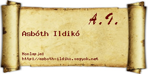 Asbóth Ildikó névjegykártya