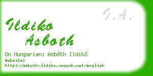 ildiko asboth business card